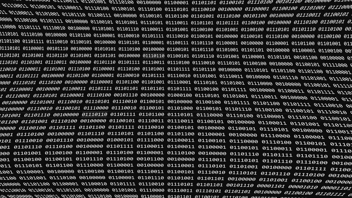 Binary code of ones and zeros
