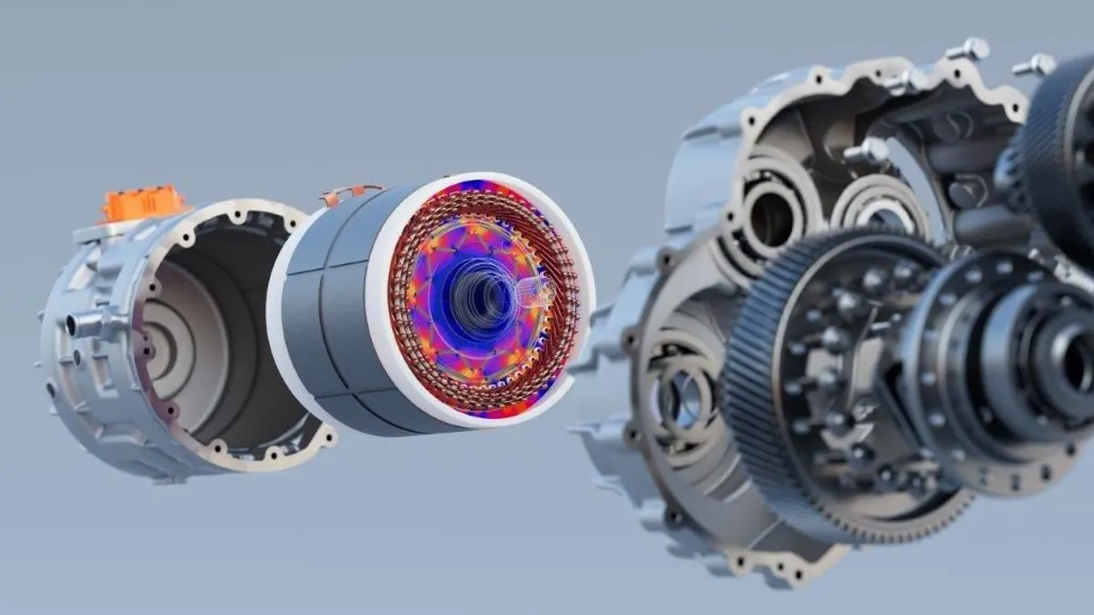 A digital replica of a motor using Altair's software.