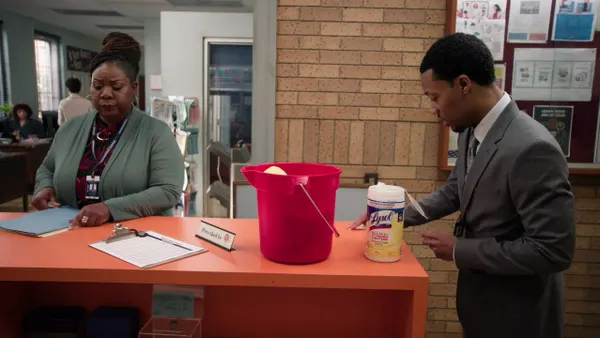 Lysol shown as part of an in-show integration with "Abbott Elementary"